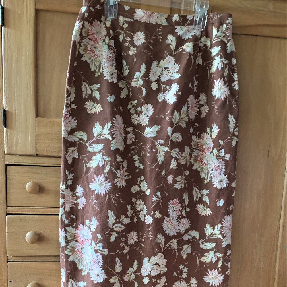 Linen Talbots Midi Skirt